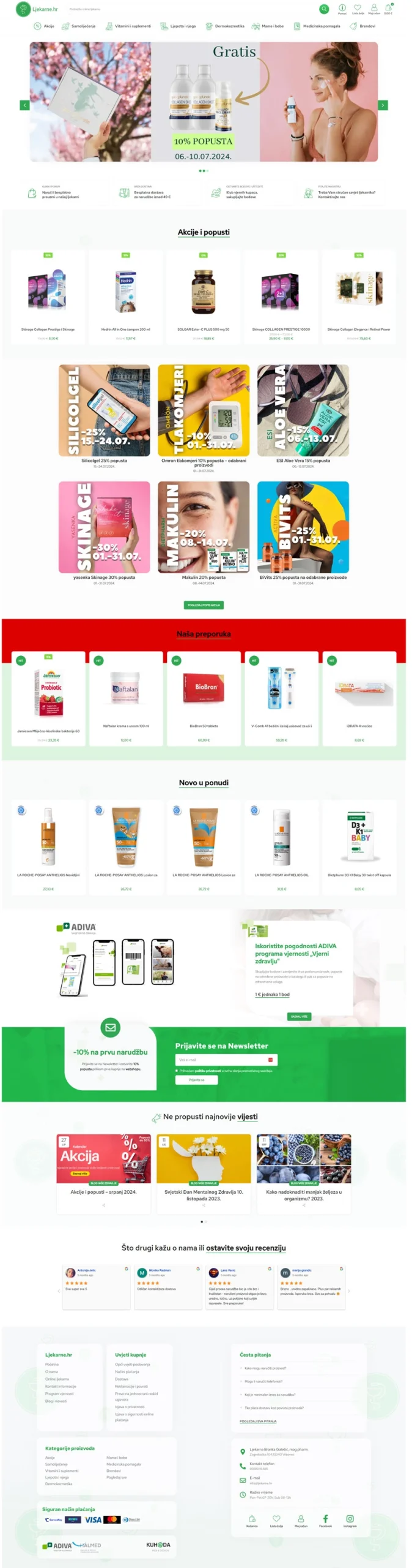 Prikaz web shopa Ljekarne.hr