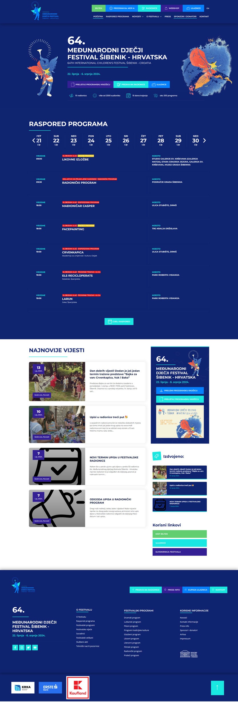 Prikaz web stranice Međunarodni dječji festival Šibenik